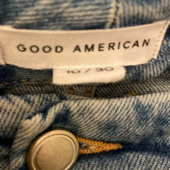 Good American Medium Wash High Waist Straight Leg Jeans Women’s Size 30 - Picture 4 of 10
